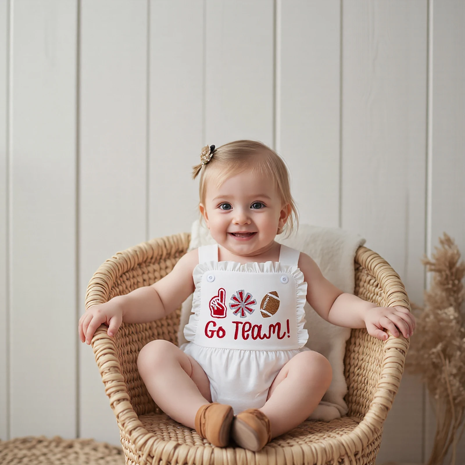 Baby Girl Boy Summer Overall Romper Cute Football Letter Embroidery Ruffled Tank Jumpsuit Newborn Clothes 0-18M
Baby Girl Boy Summer Overall Romper Cute Football Letter Embroidery Ruffled Tank Jumpsuit Newborn Clothes 0-18M