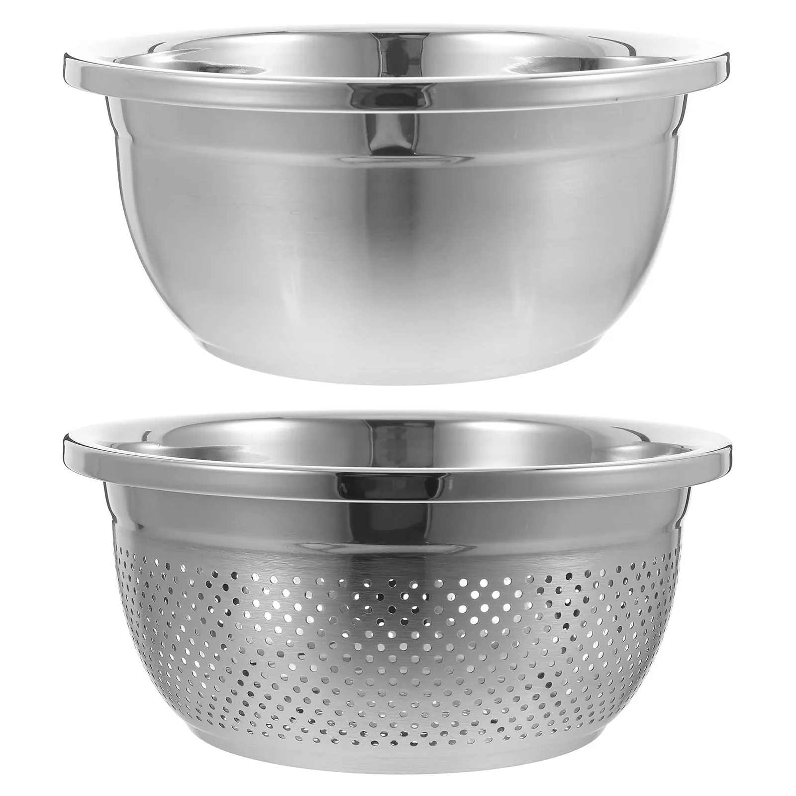 2pcs Stainless Steel Draining Basket Colander Set For Fruit Vegetable Washing Rice Strainer Bowl Hole Filter Sieve Fine
2pcs Stainless Steel Draining Basket Colander Set For Fruit Vegetable Washing Rice Strainer Bowl Hole Filter Sieve Fine