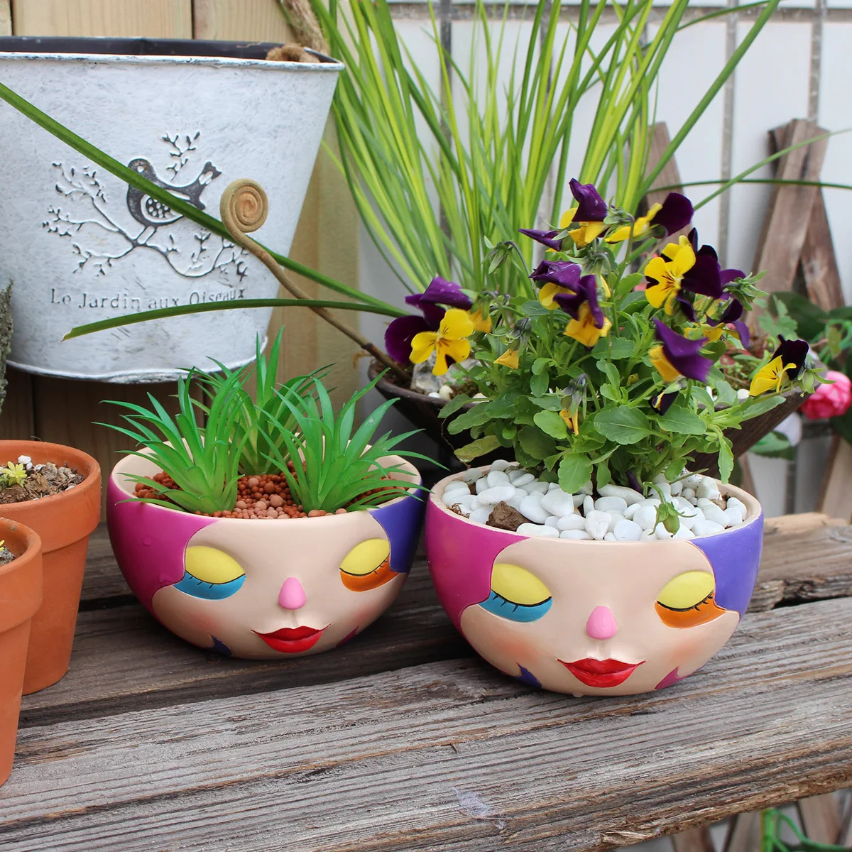Colorful Resin Face Planter - Dopamine Style Mini Succulent Pot for Home & Office Desk Decor
Colorful Resin Face Planter - Dopamine Style Mini Succulent Pot for Home & Office Desk Decor