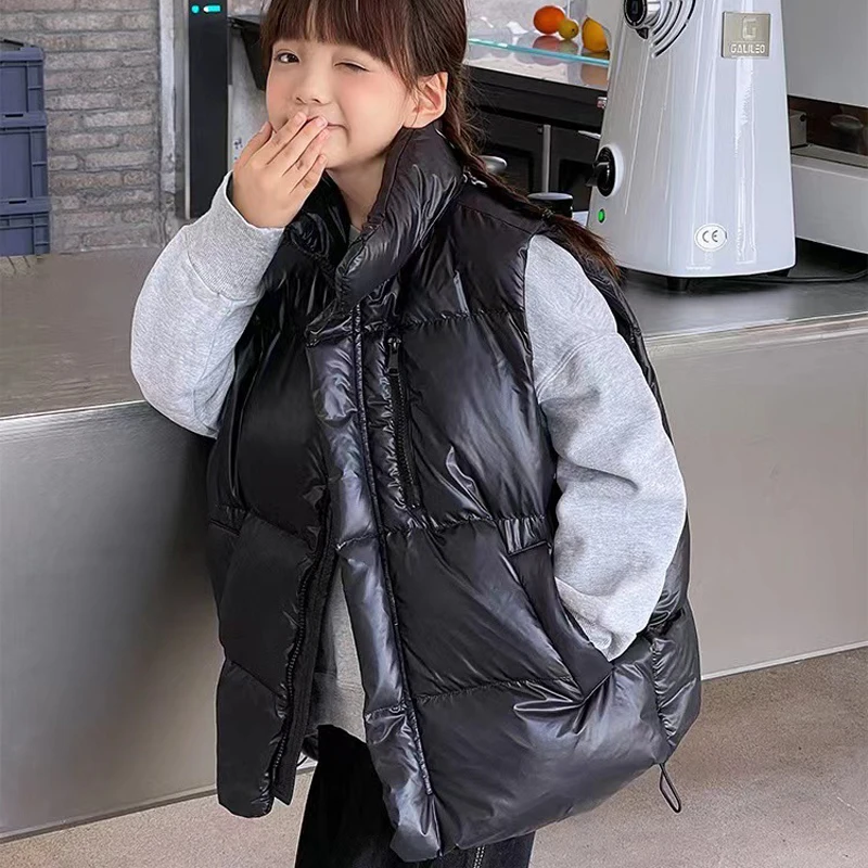 3-12 Years Teen Girls Vest Autumn Winter Solid Color Thick Keep Warm Waistcoat For Boys Stand Collar Fashion Down Cotton Vest
3-12 Years Teen Girls Vest Autumn Winter Solid Color Thick Keep Warm Waistcoat For Boys Stand Collar Fashion Down Cotton Vest