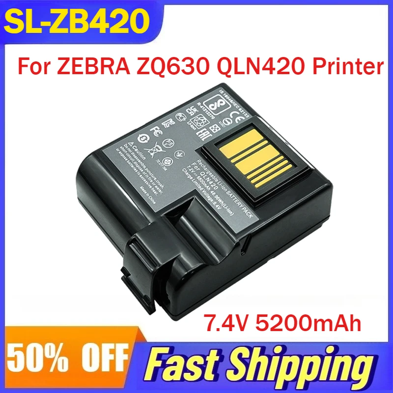 SL-ZB420 7.4V 5200mAh Lithium ion Battery for ZEBRA ZQ630 QLN420 Printer Batteries P1089760-002 P1040687 Accessories
SL-ZB420 7.4V 5200mAh Lithium ion Battery for ZEBRA ZQ630 QLN420 Printer Batteries P1089760-002 P1040687 Accessories