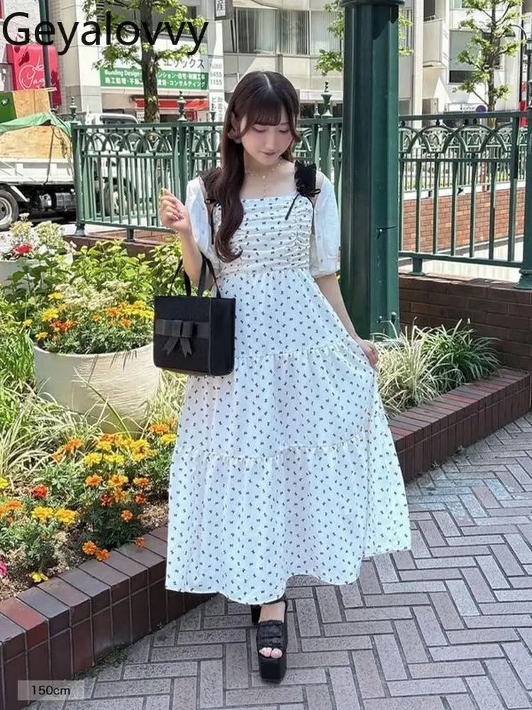 Bow Printed Vacation Suspender Maxi Dress Summer New Japanese Sweet Cute Girls Versatile High Waist Slimming Long Dresses
Bow Printed Vacation Suspender Maxi Dress Summer New Japanese Sweet Cute Girls Versatile High Waist Slimming Long Dresses