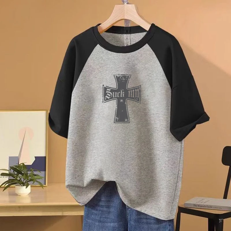 Women Clothing Summer Short Sleeve T-shirt Printed Gothic Vintage O-neck Basic Tops Pure Cotton Loose Casual Pullovers
Women Clothing Summer Short Sleeve T-shirt Printed Gothic Vintage O-neck Basic Tops Pure Cotton Loose Casual Pullovers