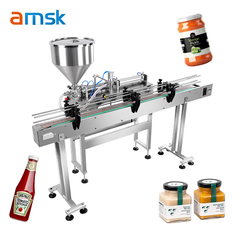 100-1000ml Automatic Pneumatic PLC Single Nozzle Conveyor Oil Peanut Butter Cosmetic Cheese Sauce Yogurt Paste Filling Machine
100-1000ml Automatic Pneumatic PLC Single Nozzle Conveyor Oil Peanut Butter Cosmetic Cheese Sauce Yogurt Paste Filling Machine