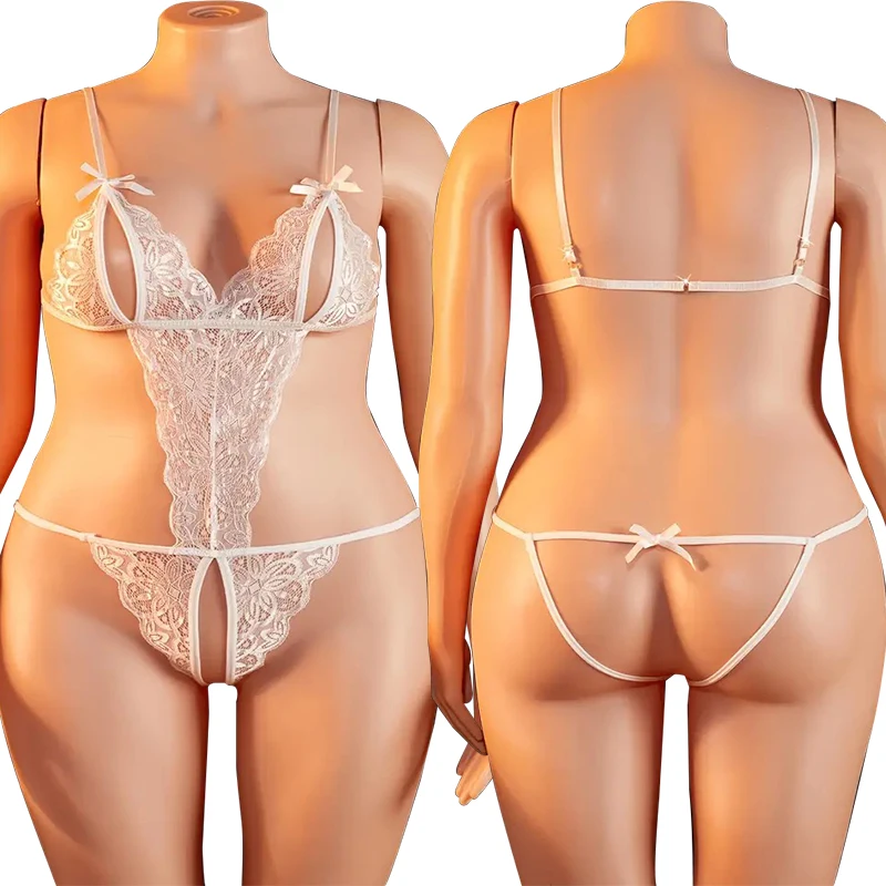 Erotic Crotchless Lingerie Women Lace Hollow Pajama Sets Sexy Sleepwear Deep V Teddy Baby Doll Nightdress Open Bra Pajamas Set
Erotic Crotchless Lingerie Women Lace Hollow Pajama Sets Sexy Sleepwear Deep V Teddy Baby Doll Nightdress Open Bra Pajamas Set