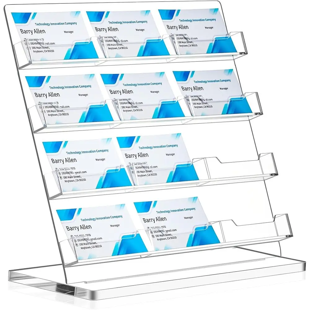 Clear Acrylic 12-Slot Business Card Holder, Desk Organizer for Office, Meetings, and Home Display
Clear Acrylic 12-Slot Business Card Holder, Desk Organizer for Office, Meetings, and Home Display
