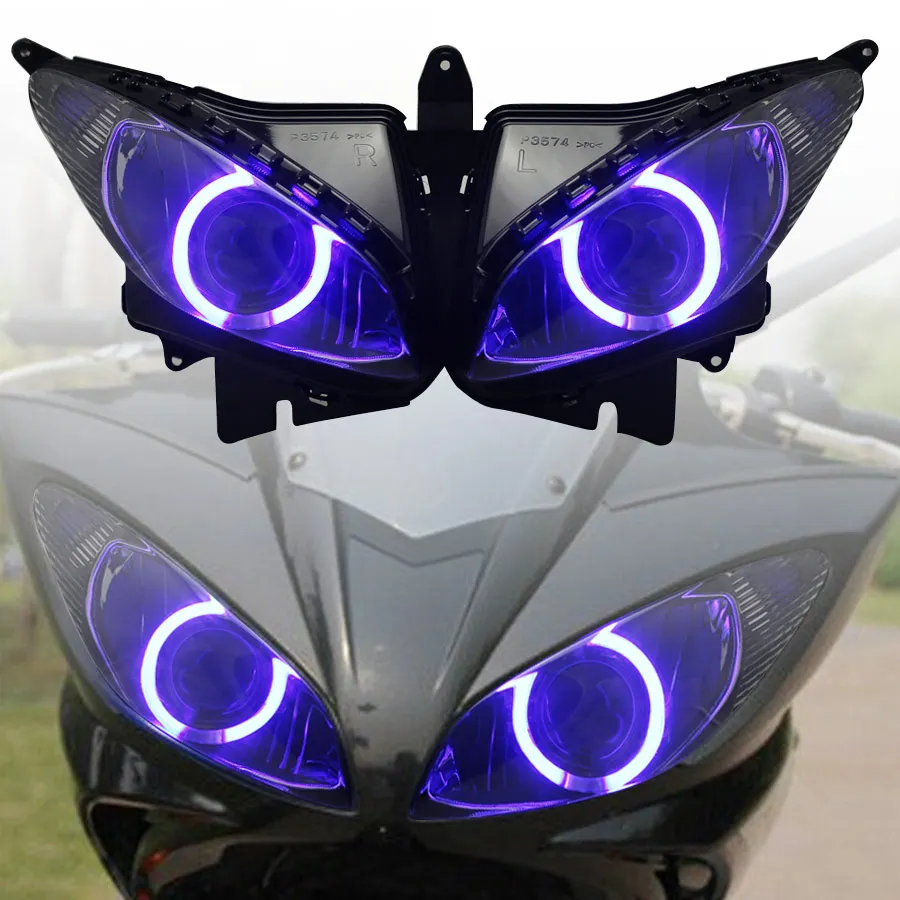 Fully Assembled Projector Headlight Assembly White HID Bulb Blue Angel Eyes For Yamaha FZ6S 2003-2009 High Low Beam Function
Fully Assembled Projector Headlight Assembly White HID Bulb Blue Angel Eyes For Yamaha FZ6S 2003-2009 High Low Beam Function