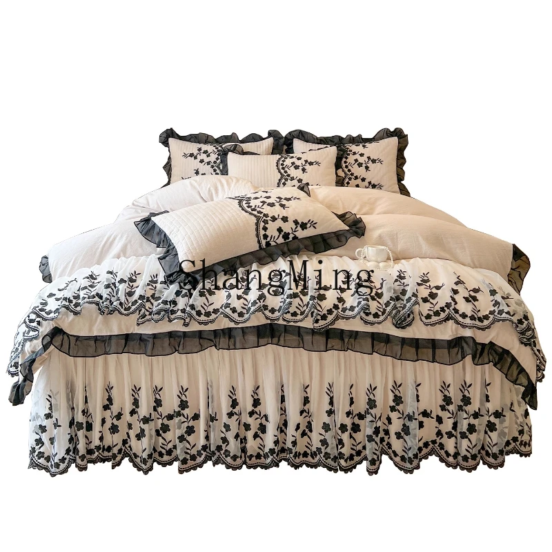ZYY bed four-piece lace lace quilt cover quilt cover four-season universal bed sheet bed skirt bedding
ZYY bed four-piece lace lace quilt cover quilt cover four-season universal bed sheet bed skirt bedding