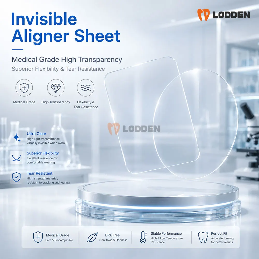 20PCS/Bag Lodden Dental Invisible Aligner Sheet Clear Single Layer/Dura Flex Triple Layer Invisible Orthodontic Membrane Sheet
20PCS/Bag Lodden Dental Invisible Aligner Sheet Clear Single Layer/Dura Flex Triple Layer Invisible Orthodontic Membrane Sheet