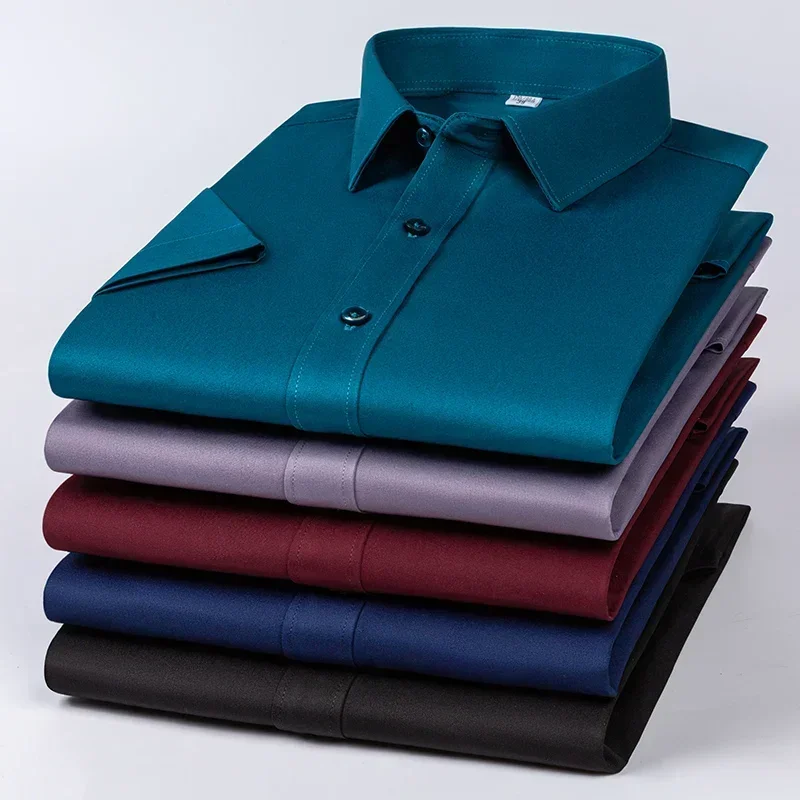 summer thin elastic short sleeve shirts for men shirt slim fit formal plain shirt business office clothes solid color white tops
summer thin elastic short sleeve shirts for men shirt slim fit formal plain shirt business office clothes solid color white tops