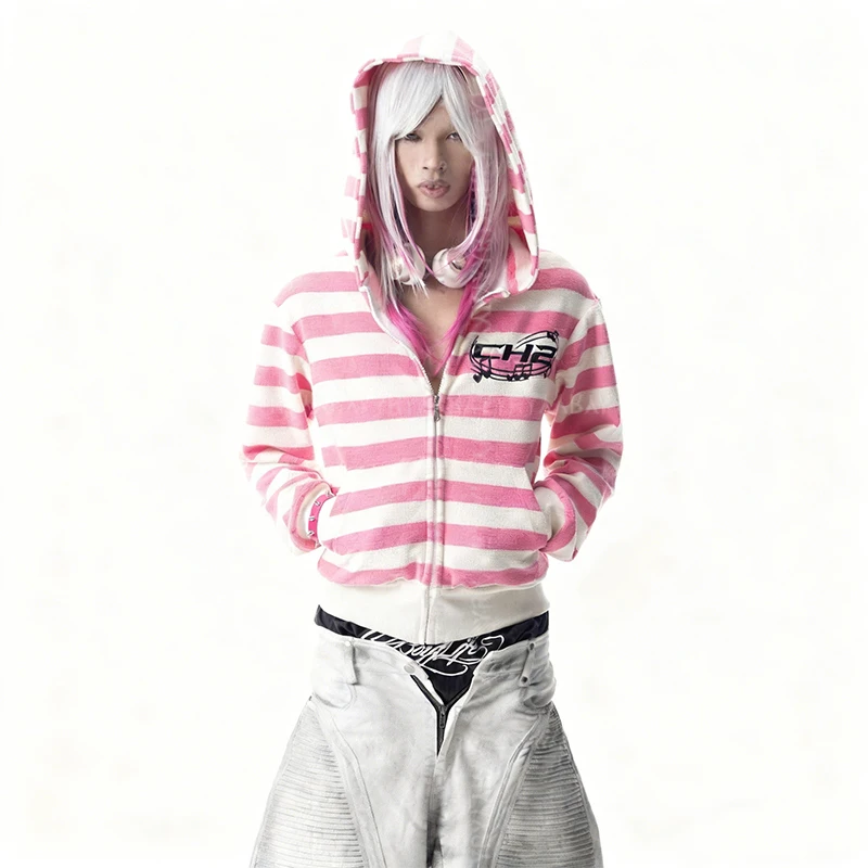 2025 Autumn Women's New Fashion Harajuku Ins High Street Trendy Aesthetic Striped Hoodie Sweatshirt American Y2k Clothing
2025 Autumn Women's New Fashion Harajuku Ins High Street Trendy Aesthetic Striped Hoodie Sweatshirt American Y2k Clothing