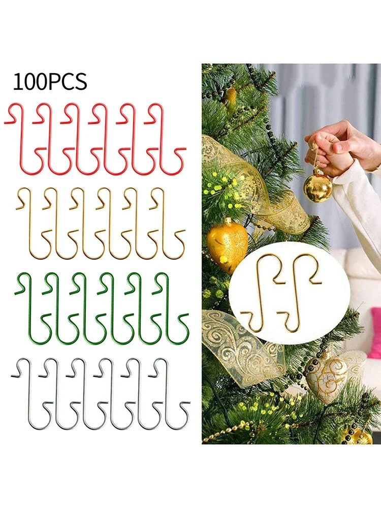 100Pcs Metal Christmas Hook Ornaments Christmas Tree Ball Pendant Hanging Decoration For Home Navidad New Year Decor
100Pcs Metal Christmas Hook Ornaments Christmas Tree Ball Pendant Hanging Decoration For Home Navidad New Year Decor