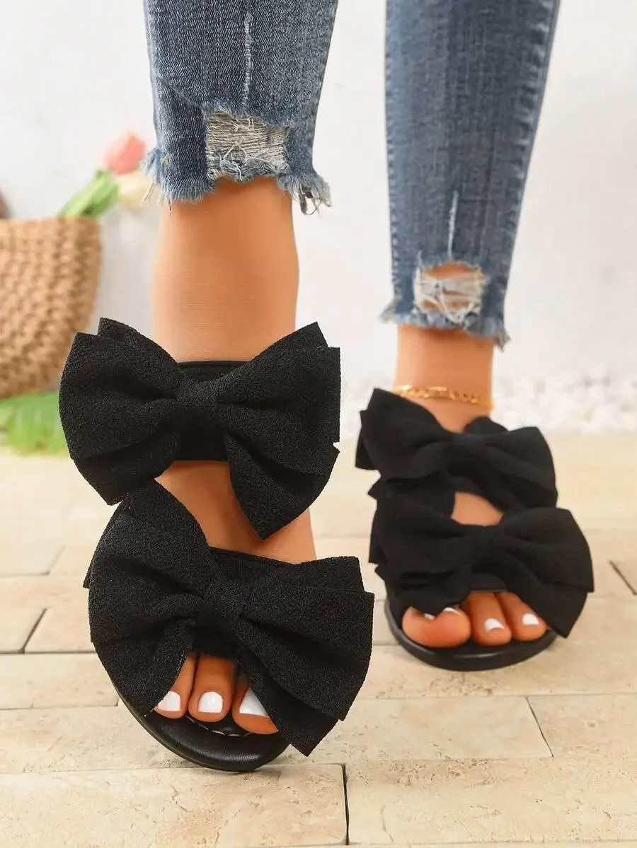 Womens Double Bow Wide Fit Flat Sandals Fashion Elegant Dress Casual Outdoor Summer Shoes
Womens Double Bow Wide Fit Flat Sandals Fashion Elegant Dress Casual Outdoor Summer Shoes