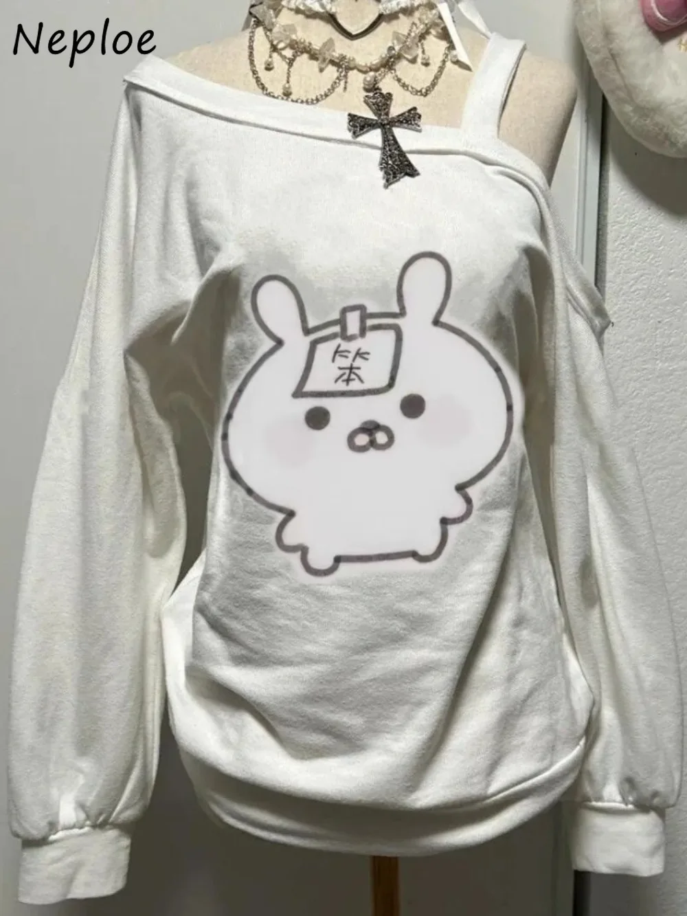 Neploe Fresh Loose Sweet Fairycore Lovely Sweatshirt Skew Collar Off Shoulder Japanese Casual Hoody Spice Girls Student Crop Top
Neploe Fresh Loose Sweet Fairycore Lovely Sweatshirt Skew Collar Off Shoulder Japanese Casual Hoody Spice Girls Student Crop Top