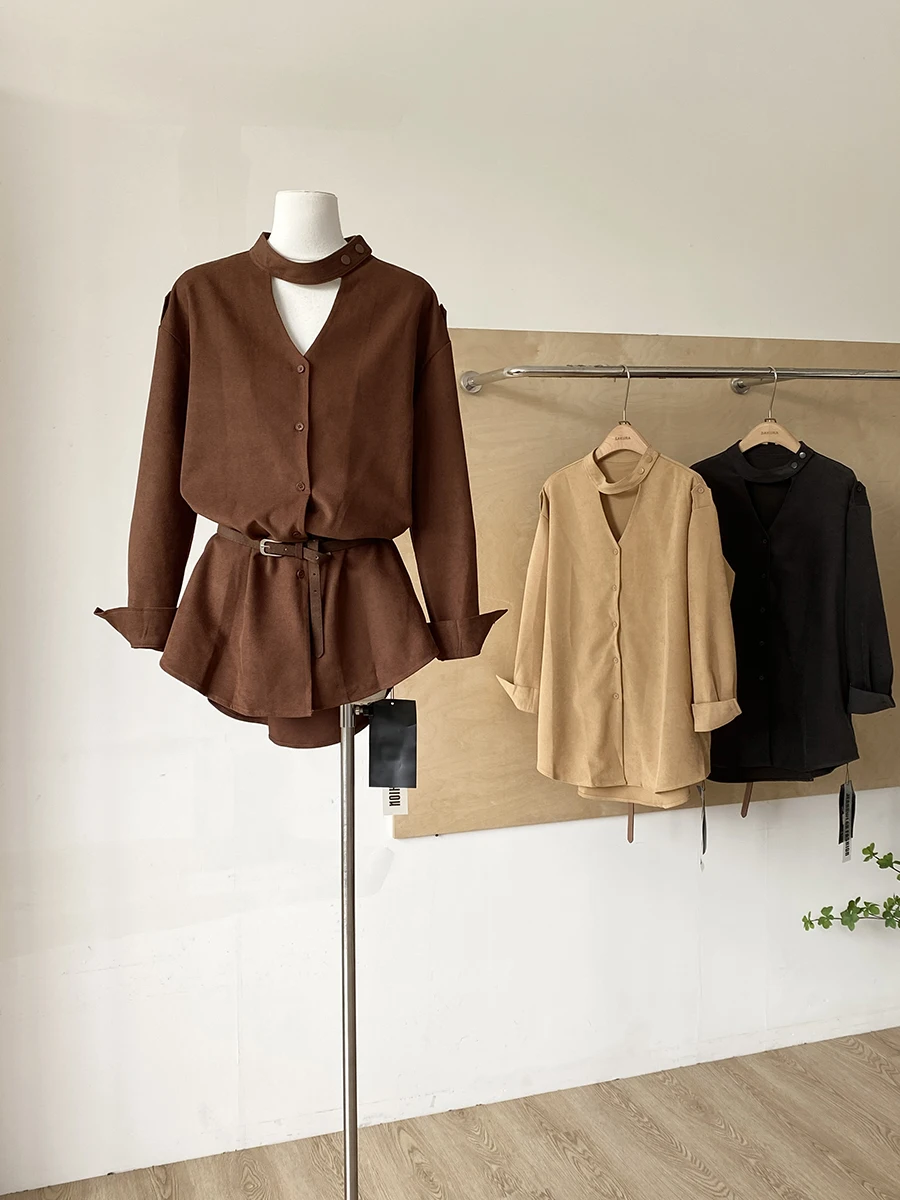 Korean Style V-Neck Corduroy Shirt Jacket Women's Loose Top with Belt Autumn New Arrival Fashion Commute Style Long Sleeve
Korean Style V-Neck Corduroy Shirt Jacket Women's Loose Top with Belt Autumn New Arrival Fashion Commute Style Long Sleeve