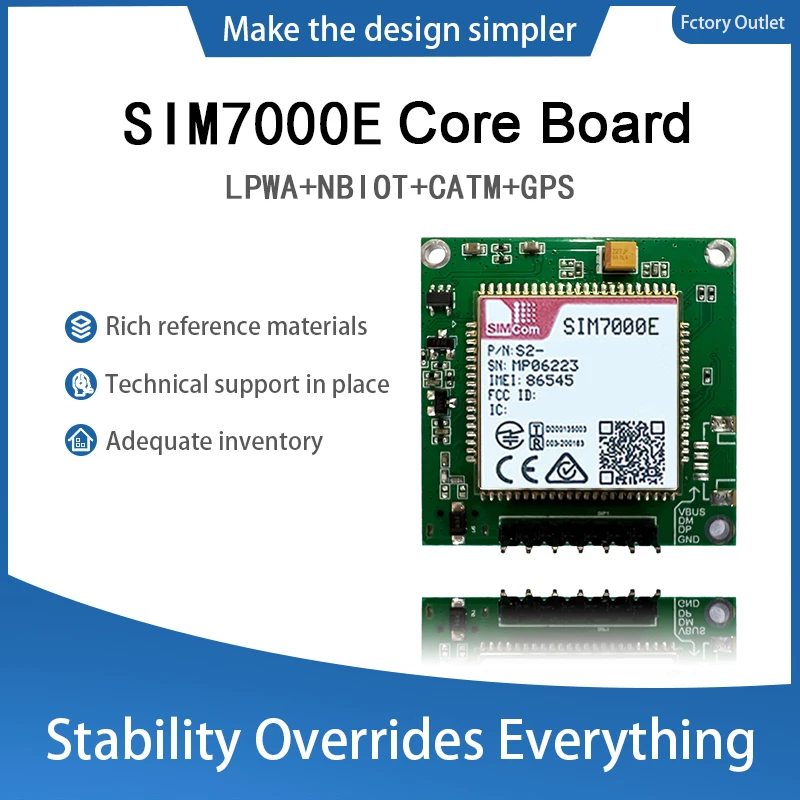 SIMCOM SIM7000E LPWA+GSM+NBIOT+CATM Core Board Development kit with Antenna Modem Board SIM7000E for Europe/Middle East/Africa
SIMCOM SIM7000E LPWA+GSM+NBIOT+CATM Core Board Development kit with Antenna Modem Board SIM7000E for Europe/Middle East/Africa