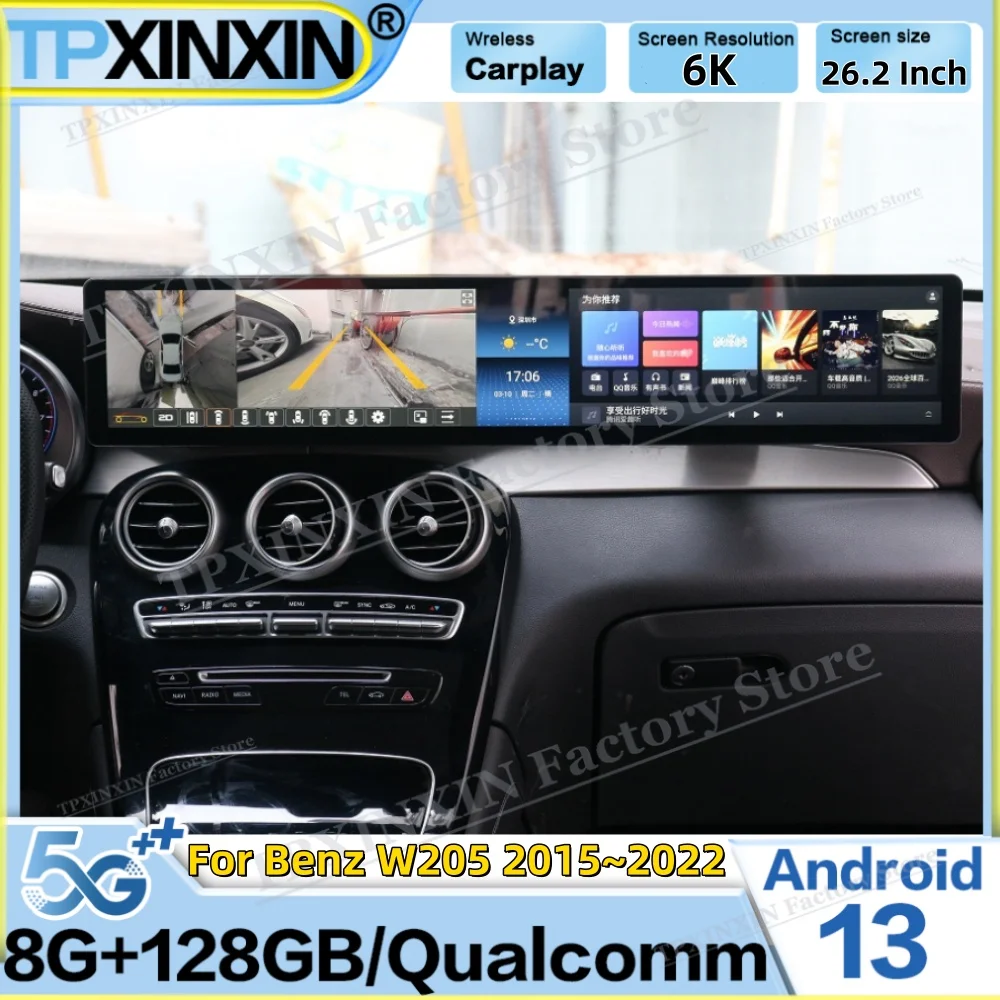 6K 26.2-дюймовый HD-радиоприемник с стереозвуком для Mercedes-Benz W205 2015~2022, Android 15, автомобильный мультимедийный экран, GPS-навигация, головное устройство
6K 26.2-дюймовый HD-радиоприемник с стереозвуком для Mercedes-Benz W205 2015~2022, Android 15, автомобильный мультимедийный экран, GPS-навигация, головное устройство