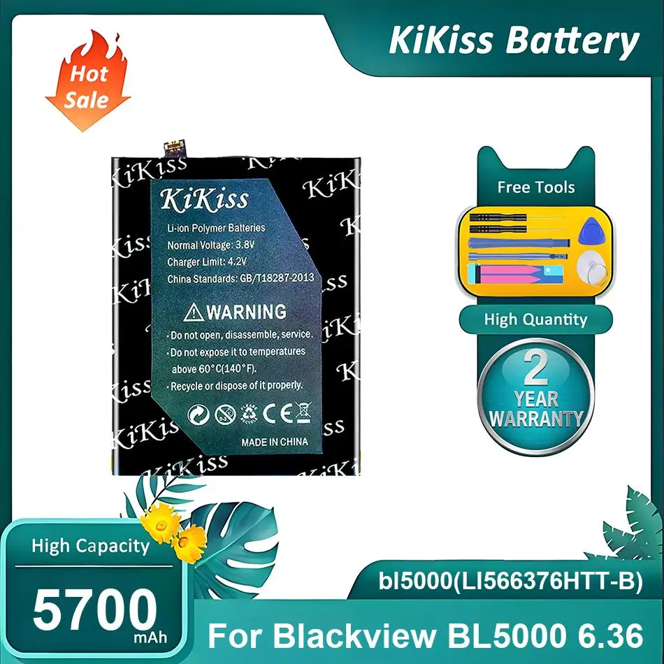 KiKiss Battery For Blackview BL5000 6.36,bl5000(LI566376HTT-B),5700mAh
KiKiss Battery For Blackview BL5000 6.36,bl5000(LI566376HTT-B),5700mAh
