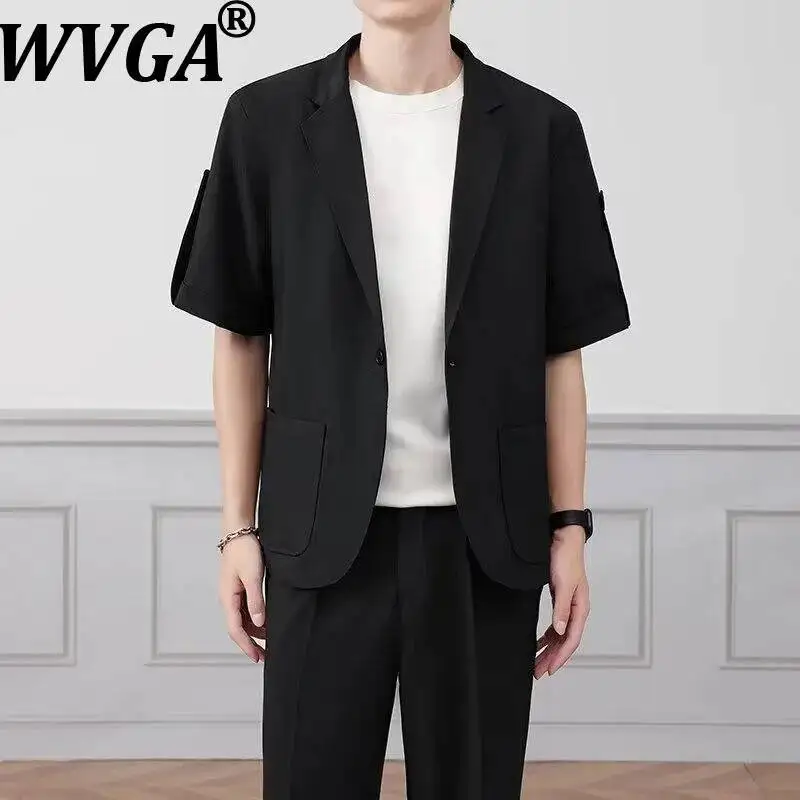 WVGA Spring Summer New Men Turn-Down Collar Blazer Stylish Niche Chic Casual Korean Style Draped Trendy Half Sleeved Coat W25375
WVGA Spring Summer New Men Turn-Down Collar Blazer Stylish Niche Chic Casual Korean Style Draped Trendy Half Sleeved Coat W25375