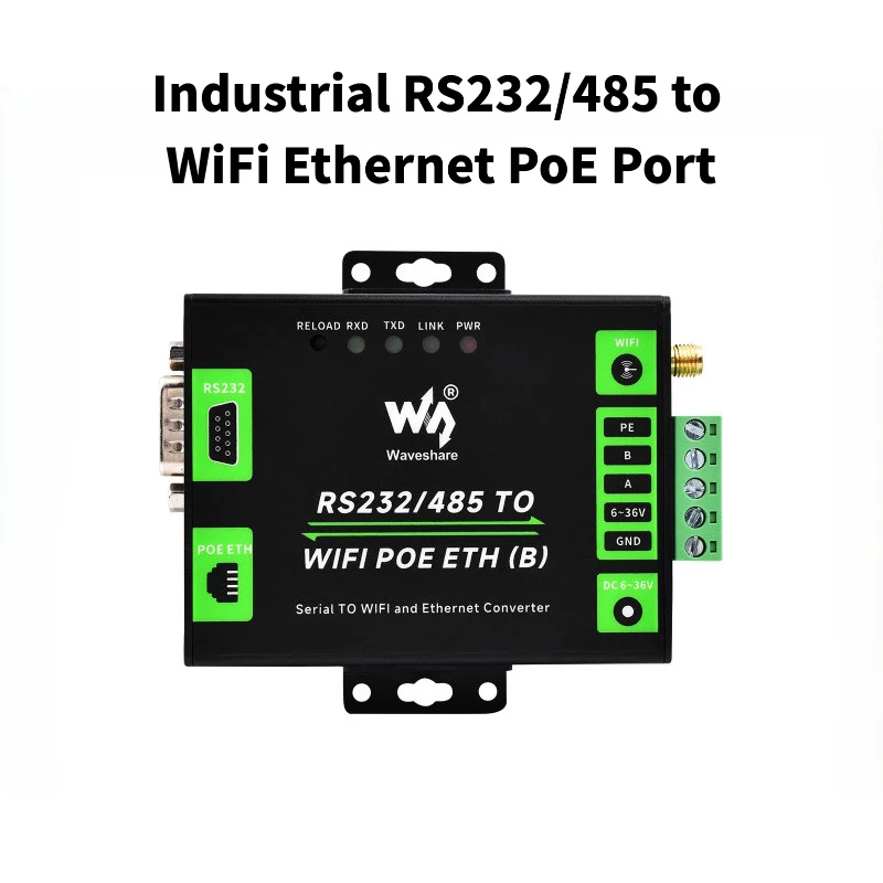 Industrial RS232/485 to WiFi Ethernet PoE Port MQTT IoT Gateway Serial Server
Industrial RS232/485 to WiFi Ethernet PoE Port MQTT IoT Gateway Serial Server