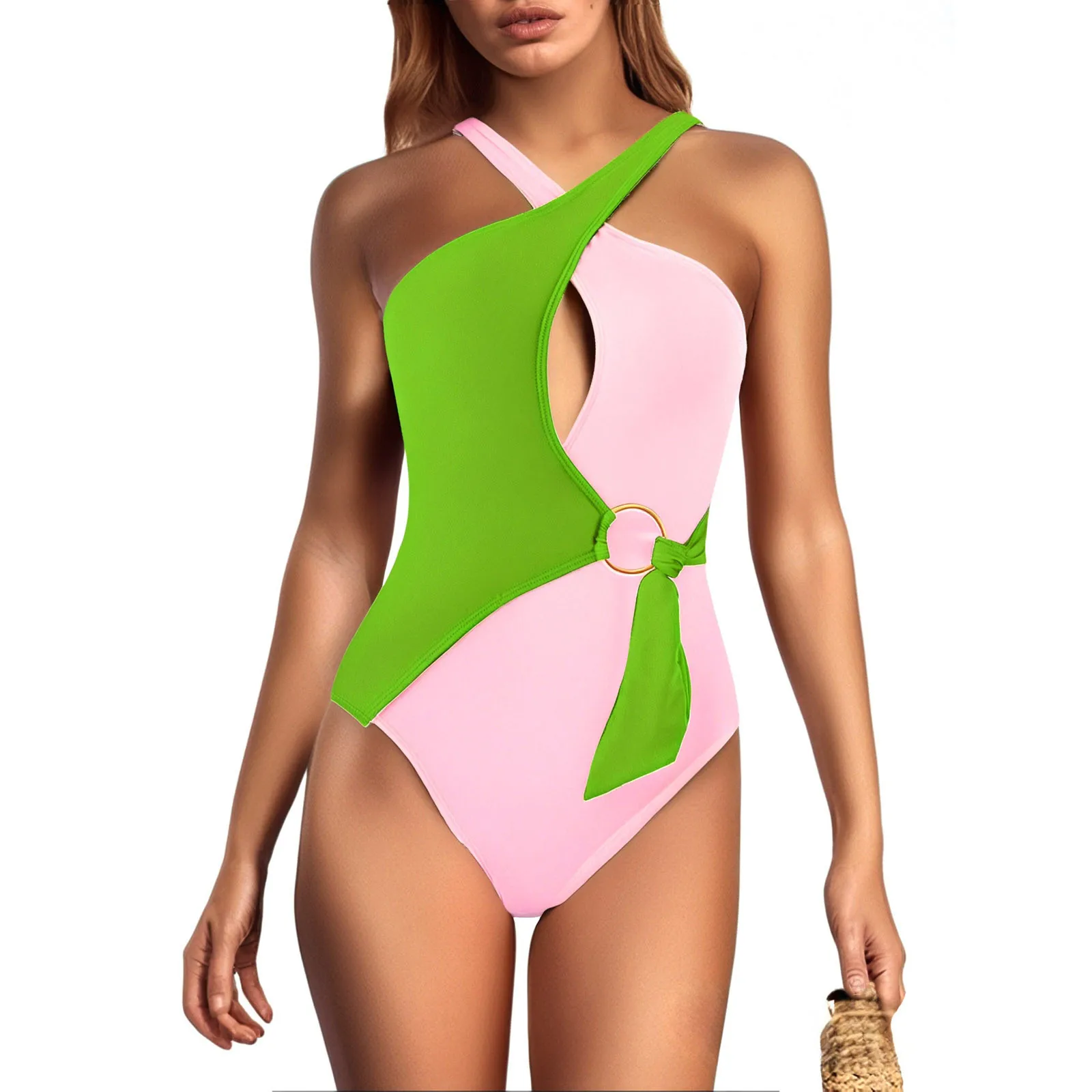 Irregular Patchwork Swimsuit 2025 Women Bikini Hollow Out Cross Suspender One Piece Swimsuit Summer New Sexy Ladies Beachwear 
Irregular Patchwork Swimsuit 2025 Women Bikini Hollow Out Cross Suspender One Piece Swimsuit Summer New Sexy Ladies Beachwear