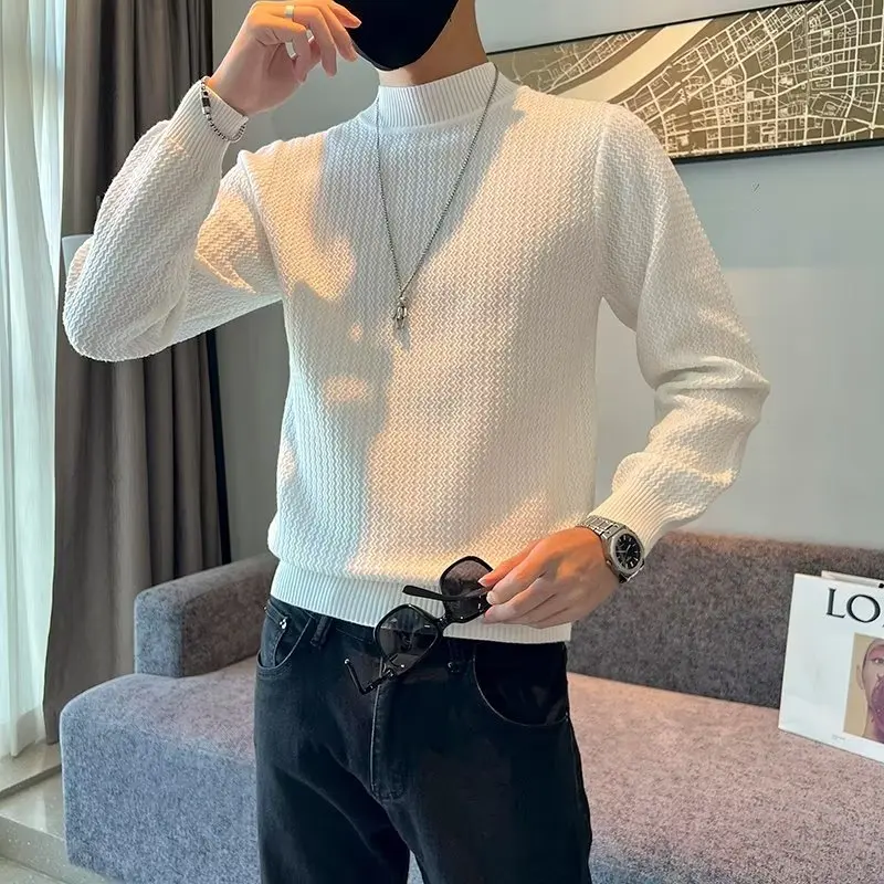 Men's Slim Fit Knitted Sweater f High Collar Winter Faion Pure Color Trendy Base Layer irt Korean Sle Inner Wear
Men's Slim Fit Knitted Sweater f High Collar Winter Faion Pure Color Trendy Base Layer irt Korean Sle Inner Wear