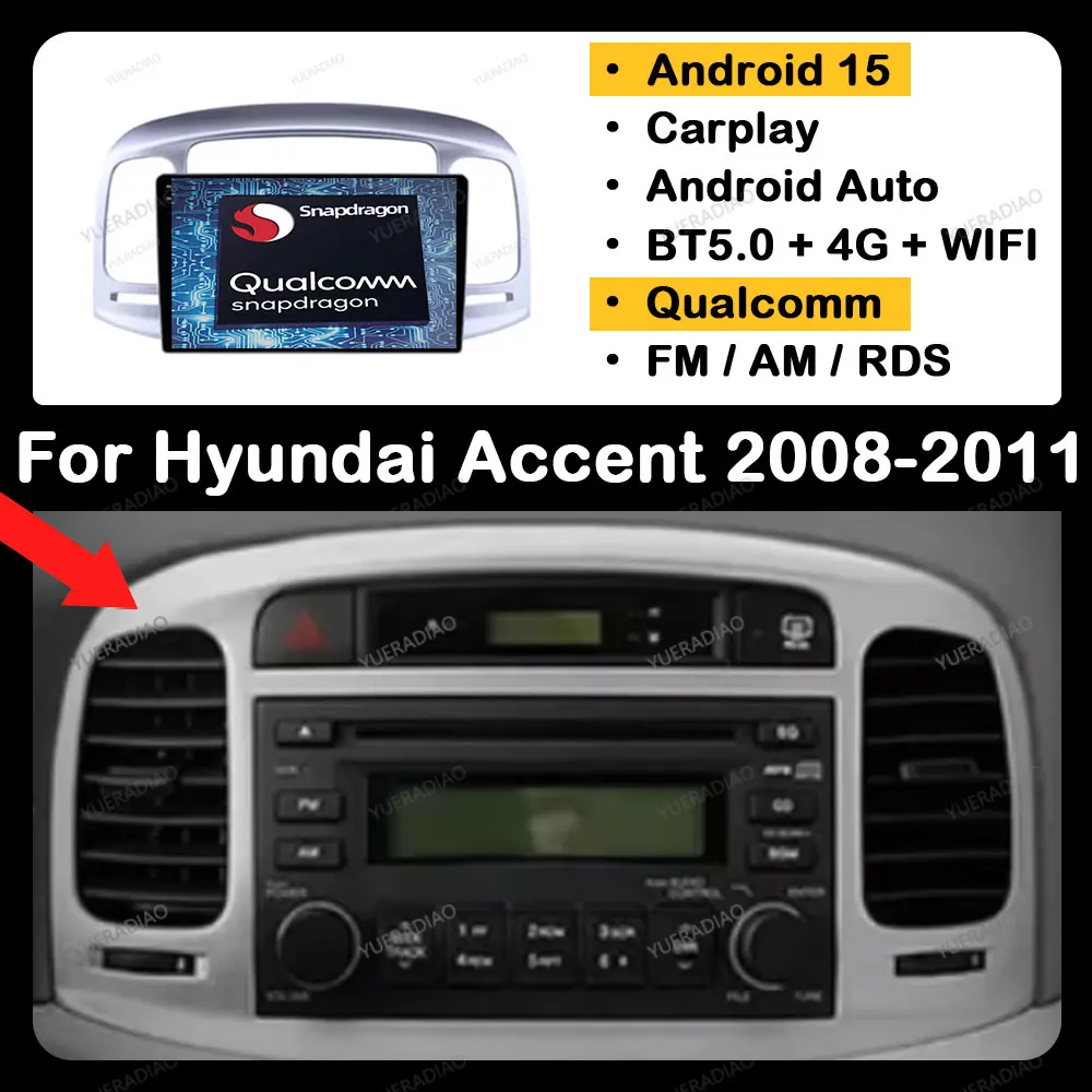 Android 15 Car Radio For Hyundai Accent 2008 - 2011 Head Unit 4G LTE 5G WIFI Qualcomm QLED GPS NAVI BT Multimedia Video Player
Android 15 Car Radio For Hyundai Accent 2008 - 2011 Head Unit 4G LTE 5G WIFI Qualcomm QLED GPS NAVI BT Multimedia Video Player