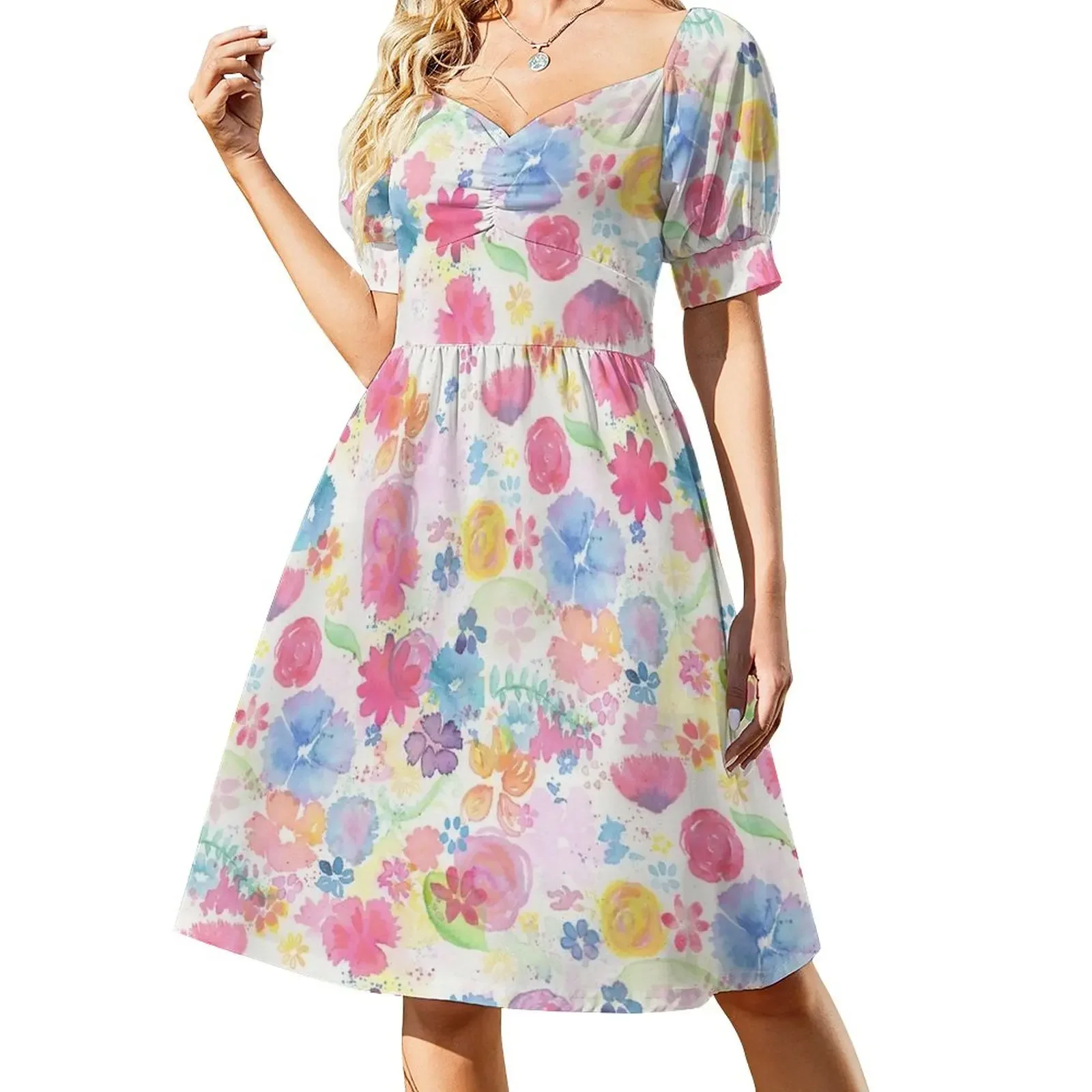 Flower Splatter Short-Sleeved Dress elegant chic women dresses promotion dresses for prom
Flower Splatter Short-Sleeved Dress elegant chic women dresses promotion dresses for prom