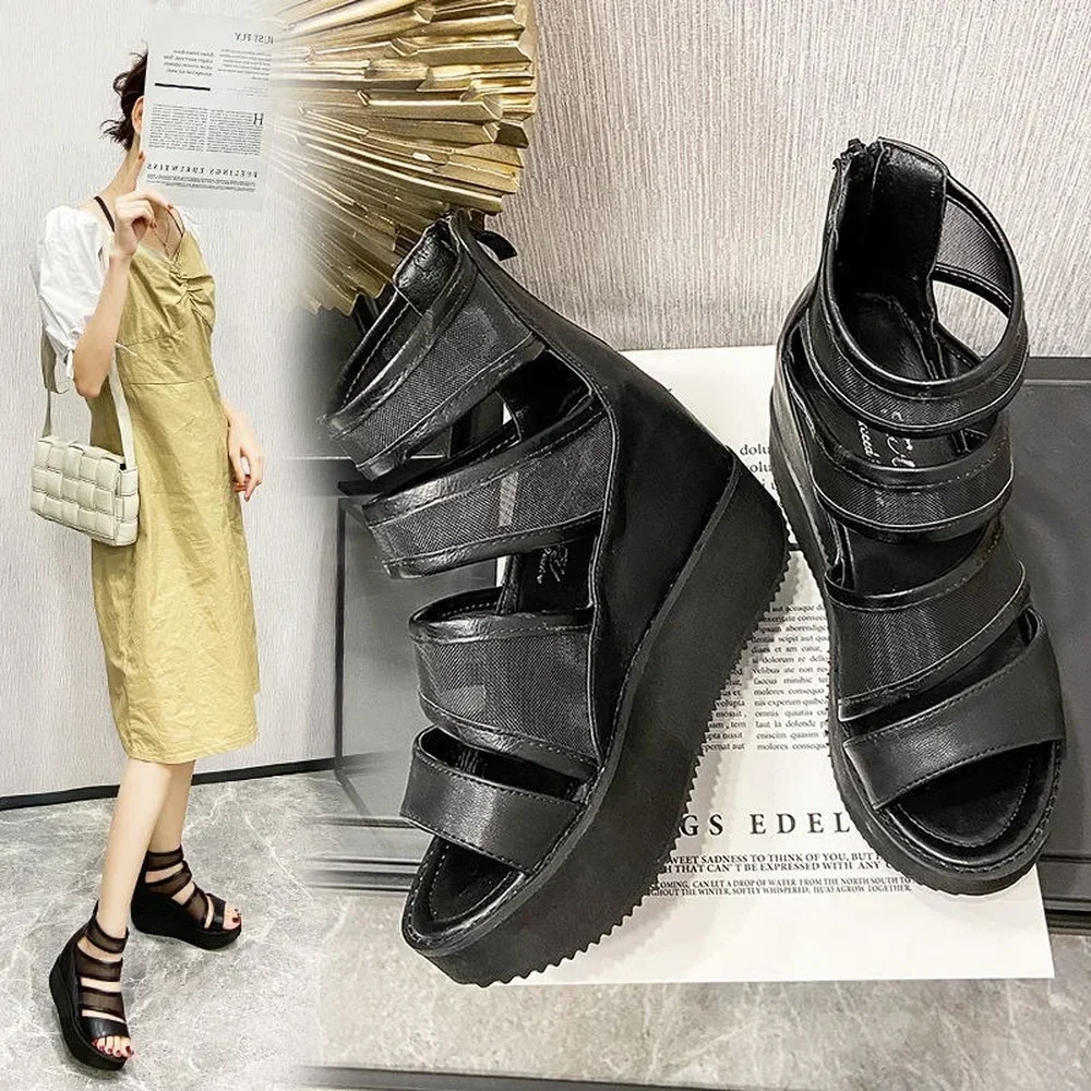 Sandals women's 2025 spring and summer high-heeled mesh fish mouth hollowed out thick soles to increase temperament cool boots
Sandals women's 2025 spring and summer high-heeled mesh fish mouth hollowed out thick soles to increase temperament cool boots