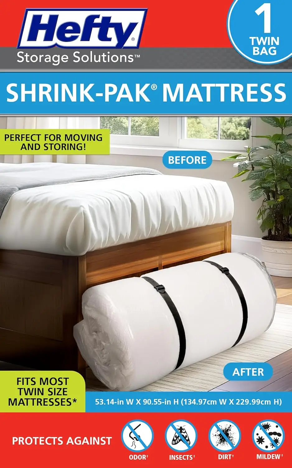 Heavy Duty Mattress Bag for Moving Twin/Twin XL with Vacuum Compression and Water Resistant Protection
Heavy Duty Mattress Bag for Moving Twin/Twin XL with Vacuum Compression and Water Resistant Protection