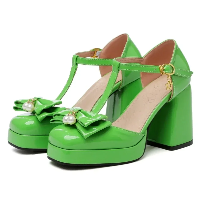 Sweet Women's High Heels Summer Shoes Platform Pumps Straps Black Green White Bow-tied Party Dance Wedding Shoes Female 2024
Sweet Women's High Heels Summer Shoes Platform Pumps Straps Black Green White Bow-tied Party Dance Wedding Shoes Female 2024