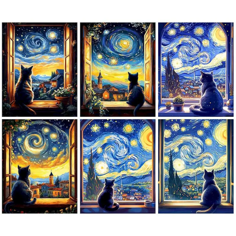 GATYZTORY Painting By Numbers Kits Starry Sky Cat Picture With Numbers For Adults Beginner Modern Wall Art Home Decors 40x50cm
GATYZTORY Painting By Numbers Kits Starry Sky Cat Picture With Numbers For Adults Beginner Modern Wall Art Home Decors 40x50cm