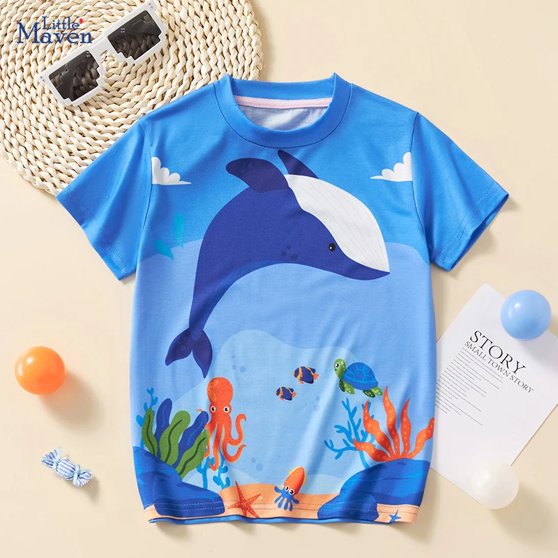 Детская одежда Little maven, новинка 2024, летние футболки с рисунком кита для маленьких мальчиков, детская одежда с аппликацией, От 3 до 8 лет
Детская одежда Little maven, новинка 2024, летние футболки с рисунком кита для маленьких мальчиков, детская одежда с аппликацией, От 3 до 8 лет