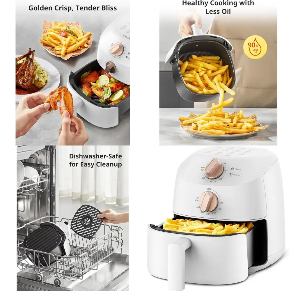 2.1 Quart Air Fryer with 12 Preset Menus, Adjustable Timer & 180-400°F Temperature Control, Dishwasher-Safe Nonstick Basket
2.1 Quart Air Fryer with 12 Preset Menus, Adjustable Timer & 180-400°F Temperature Control, Dishwasher-Safe Nonstick Basket