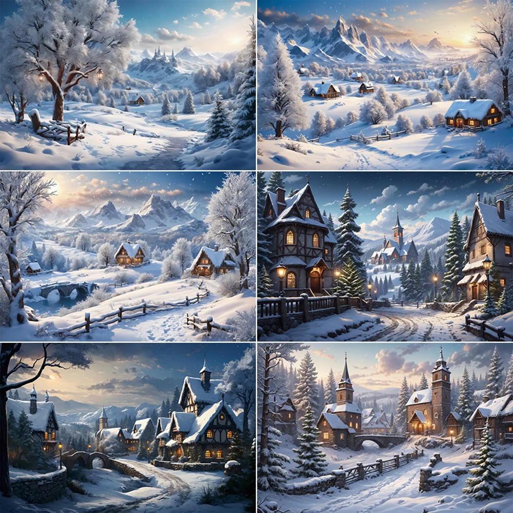MOON.QG Village Christmas Backdrop Snow Winter Houses New Year Home Decoration Background Photography Studio Photozone Supplies
MOON.QG Village Christmas Backdrop Snow Winter Houses New Year Home Decoration Background Photography Studio Photozone Supplies