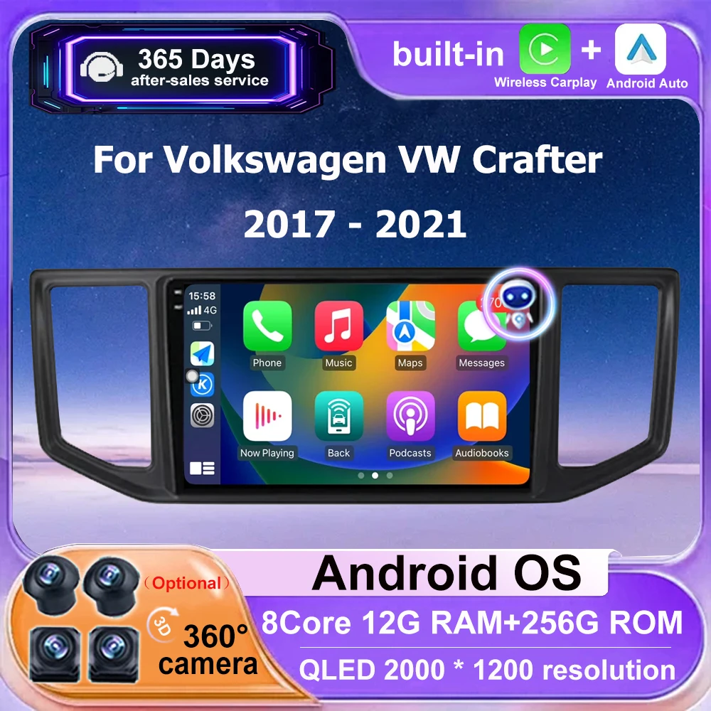 Wireless Carplay For Volkswagen VW Crafter 2017 - 2021 Android 16 Car Radio Multimedia Video Player GPS Navigation QLED Screen
Wireless Carplay For Volkswagen VW Crafter 2017 - 2021 Android 16 Car Radio Multimedia Video Player GPS Navigation QLED Screen