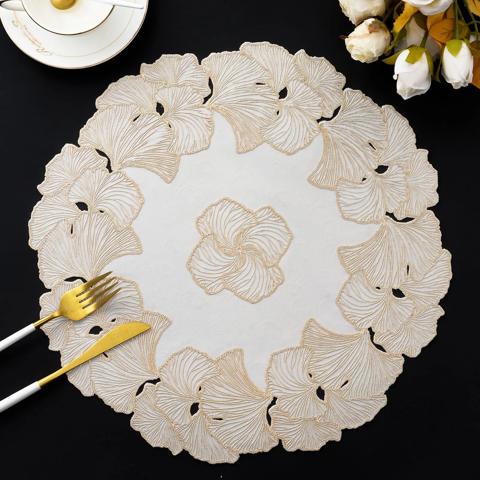 15 inch Round Flower Placemats Dining Mats Vinyl Washable Wipable Table Decor for Party Holiday Wedding
15 inch Round Flower Placemats Dining Mats Vinyl Washable Wipable Table Decor for Party Holiday Wedding
