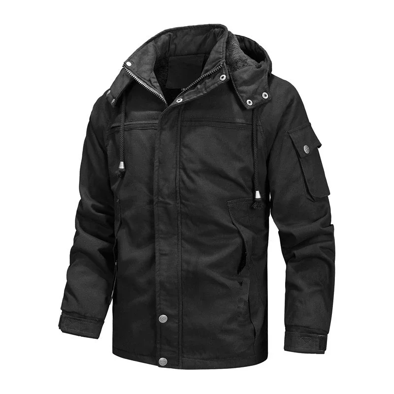 top casual military hooded cotton men's clothing multiple pockets Men's cargo jacket autumn winter warm fleece hooded coat
top casual military hooded cotton men's clothing multiple pockets Men's cargo jacket autumn winter warm fleece hooded coat