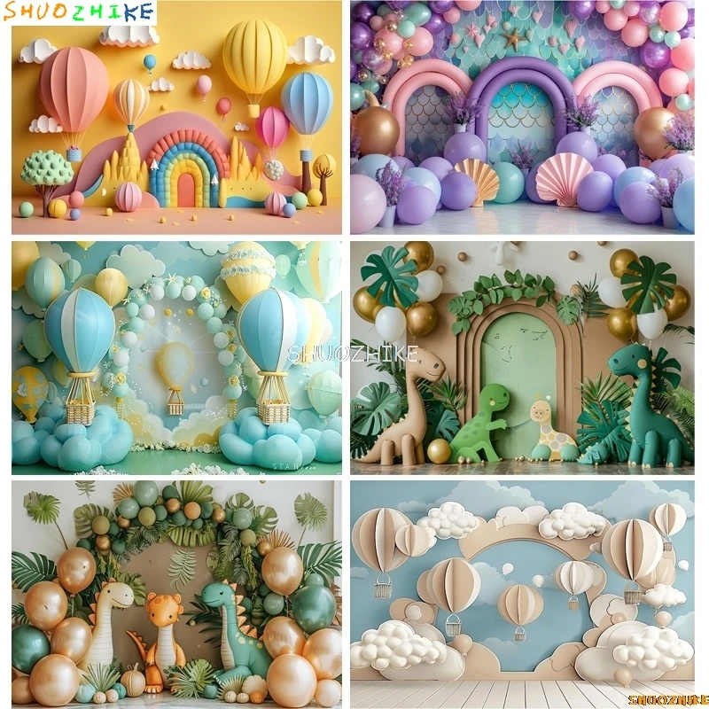 Hot Air Balloon Dinosaurs Abstract Photography Backdrop Banner Birthday Party Decoration Seashell Mermaid Background ZI-02
Hot Air Balloon Dinosaurs Abstract Photography Backdrop Banner Birthday Party Decoration Seashell Mermaid Background ZI-02