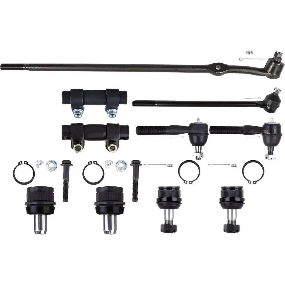 Front Suspension Kit for 1987-1996 Vehicles, Inner & Outer Tie Rod Ends, Center Link, Tie Rod, Ball Joints, RWD/2WD
Front Suspension Kit for 1987-1996 Vehicles, Inner & Outer Tie Rod Ends, Center Link, Tie Rod, Ball Joints, RWD/2WD
