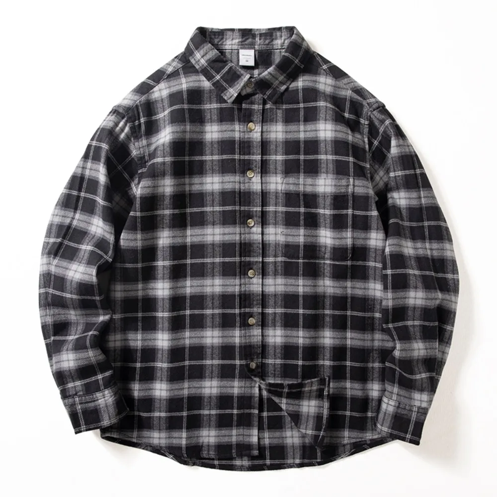 2025 Spring and autumn tide brand men's plaid long-sleeved shirt retro street trend blouse pure cotton with loose casual shirt
2025 Spring and autumn tide brand men's plaid long-sleeved shirt retro street trend blouse pure cotton with loose casual shirt