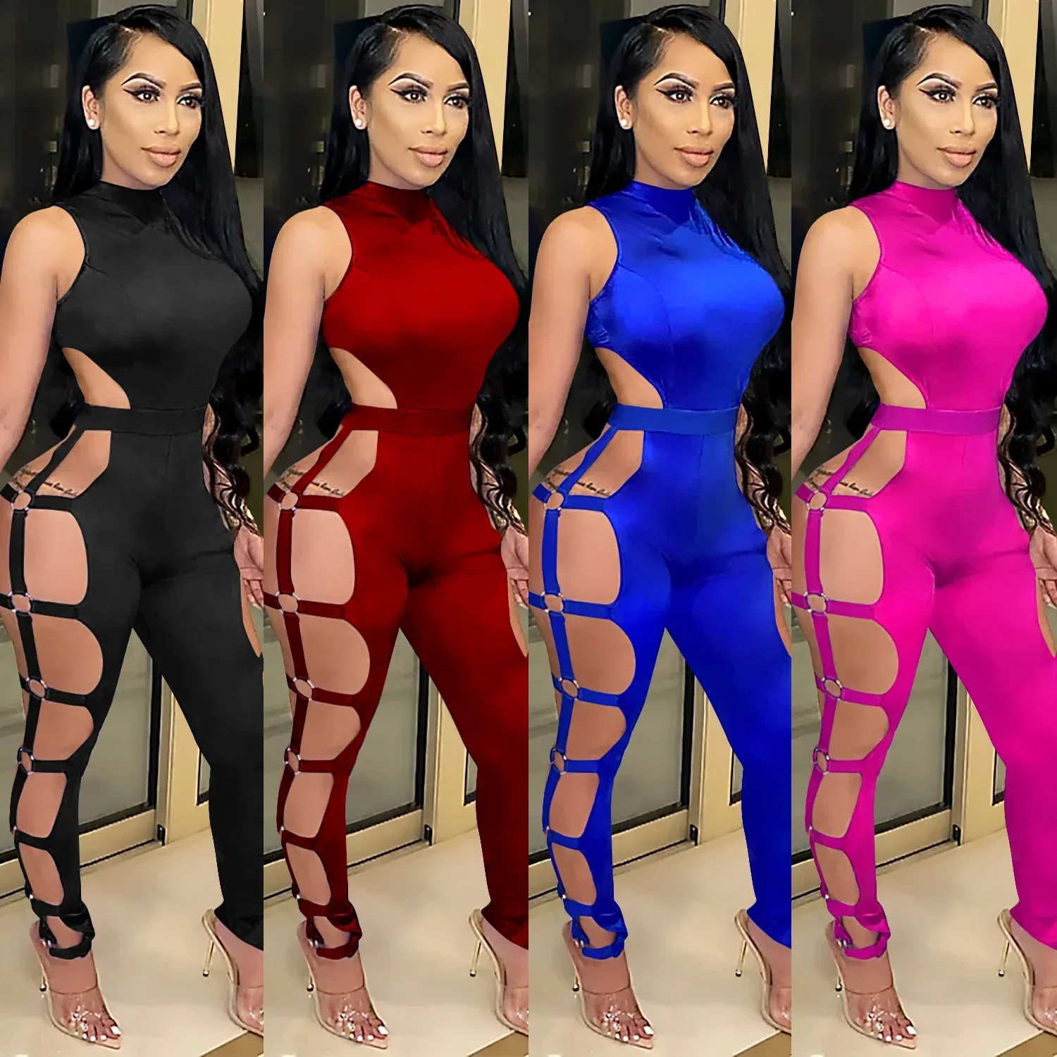 2025 Spring and Summer Women's Sexy Openwork Nightclub Tight Backless Jumpsuit Side Hollow Y2K Plus Size 3XS-3XL
2025 Spring and Summer Women's Sexy Openwork Nightclub Tight Backless Jumpsuit Side Hollow Y2K Plus Size 3XS-3XL