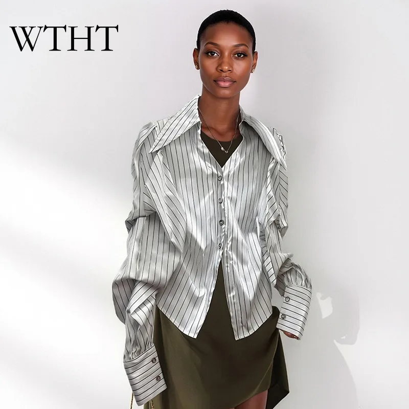 WTHT Fashion Women's Stripe Wrinkled Waist-cinched Shirt New Summer 2026 Loose Lapel Long-sleeve Blouse Female 1LS3073
WTHT Fashion Women's Stripe Wrinkled Waist-cinched Shirt New Summer 2026 Loose Lapel Long-sleeve Blouse Female 1LS3073