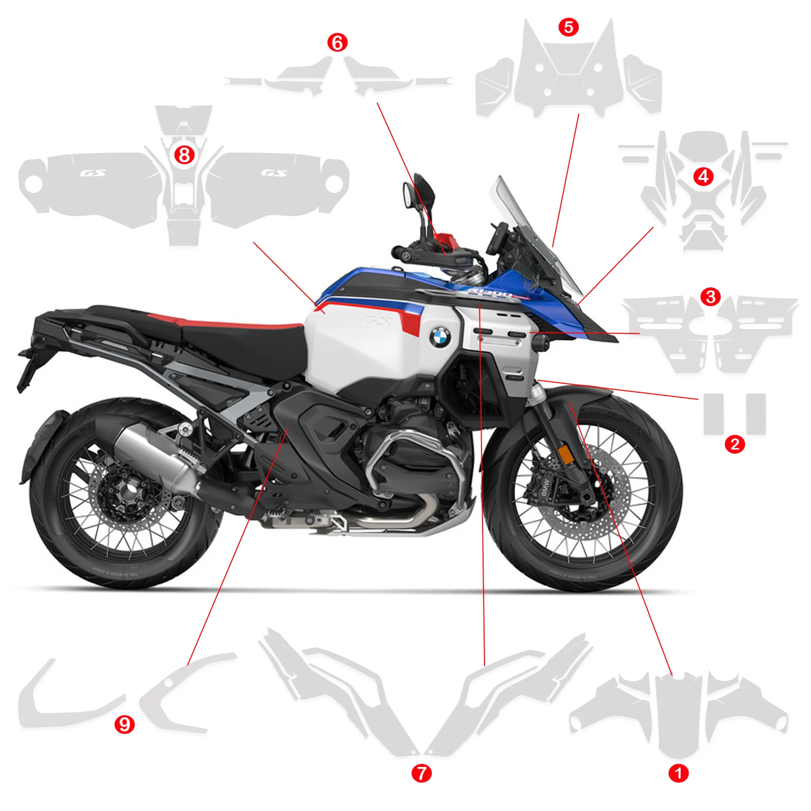 New 2025 R1300GS Adventure PPF Motorcycle For BMW R 1300 GS ADV Complete Paint Protection Film Real Material TPU Anti-scratch 
New 2025 R1300GS Adventure PPF Motorcycle For BMW R 1300 GS ADV Complete Paint Protection Film Real Material TPU Anti-scratch