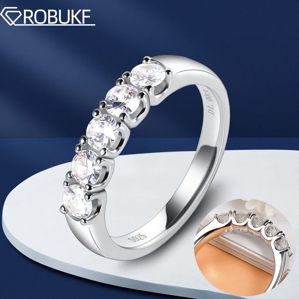 D Color 3.5mm Full Moissanite Ring For Women 5 Gemstone Bridal Wedding Jewelry S925 Sterling Silver White Gold Plated with GRA
D Color 3.5mm Full Moissanite Ring For Women 5 Gemstone Bridal Wedding Jewelry S925 Sterling Silver White Gold Plated with GRA