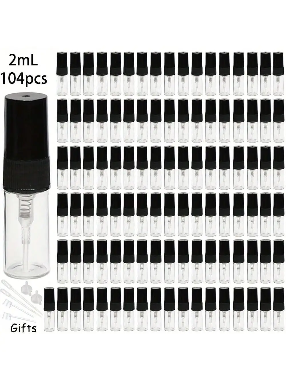 104pcs Set 2/3/5/10ml Transparent Glass Perfume Bottles with Superfine Atomizer Refillable for Skin Care & Perfume
104pcs Set 2/3/5/10ml Transparent Glass Perfume Bottles with Superfine Atomizer Refillable for Skin Care & Perfume