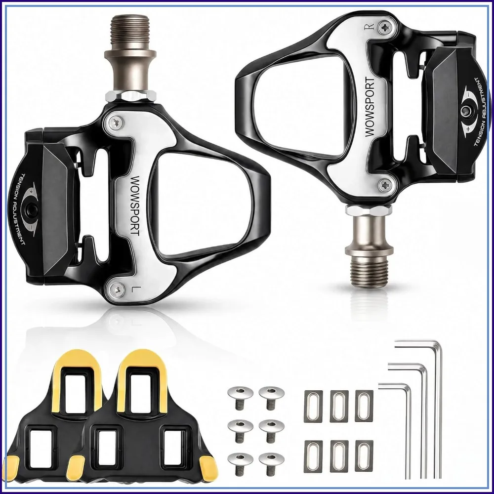 Road Bike Pedals - Lightweight Clipless Pedals with 3-Bolt Cleats, Sealed Bearings & Nylon Composite
Road Bike Pedals - Lightweight Clipless Pedals with 3-Bolt Cleats, Sealed Bearings & Nylon Composite