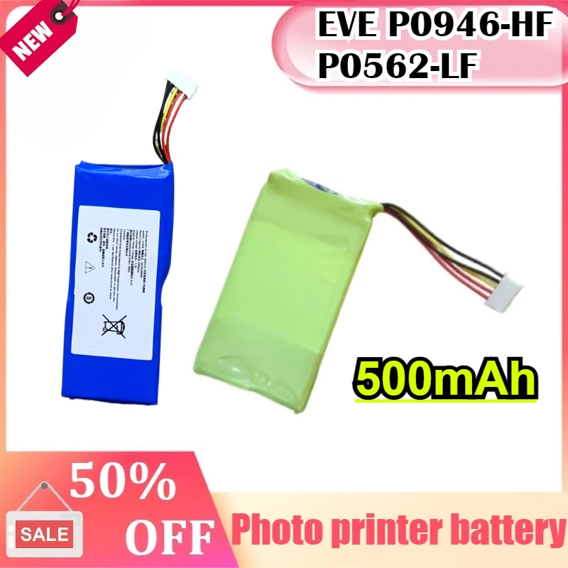 For EVE P0946-HF P0562-LF P0925-HF 500mAh CV80 Mini Portable Photo Printer Battery
For EVE P0946-HF P0562-LF P0925-HF 500mAh CV80 Mini Portable Photo Printer Battery