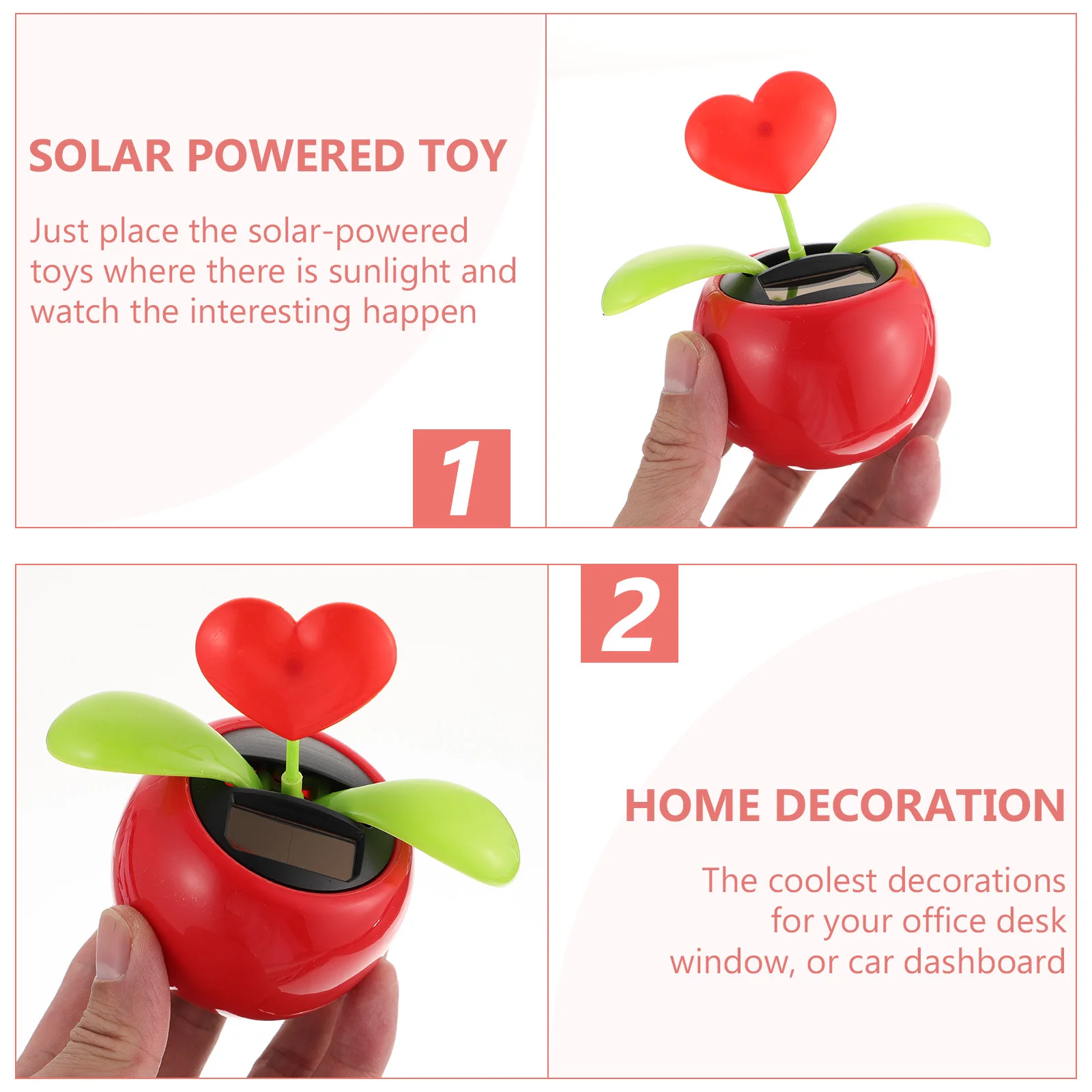 2pcs Solar Car Dashboard Decoration Heart Shape Auto Swinging For Car Interior Accessories Desktop Ornament Solar Dancing
2pcs Solar Car Dashboard Decoration Heart Shape Auto Swinging For Car Interior Accessories Desktop Ornament Solar Dancing