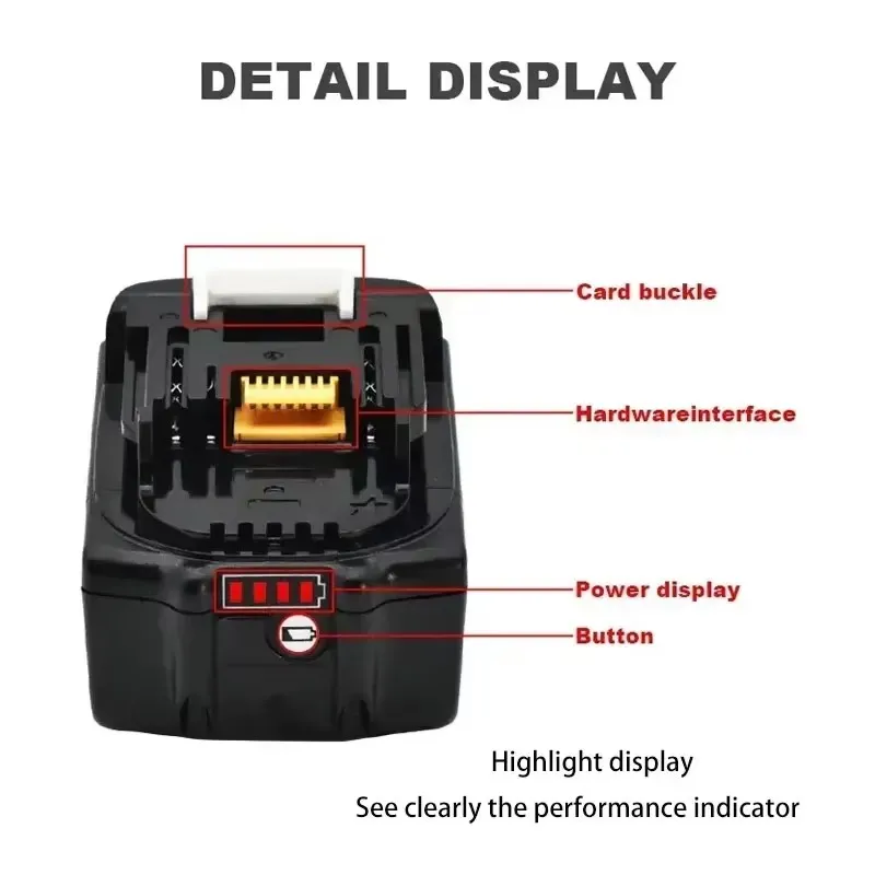 100%Original 18V Makita Lithium Ion Rechargeable Battery5.0Ah for Makita BL1860,BL1830,BL1850 Batteries,Durable and Long-lasting
100%Original 18V Makita Lithium Ion Rechargeable Battery5.0Ah for Makita BL1860,BL1830,BL1850 Batteries,Durable and Long-lasting
